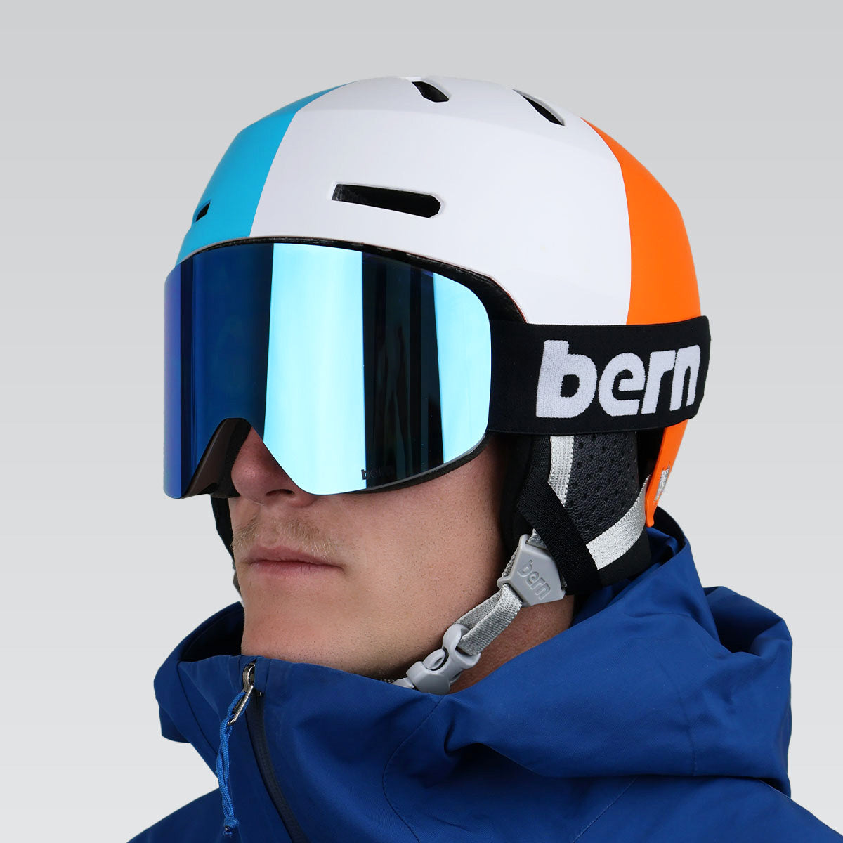 bern orange snowboard helmet with bluetooth speakers B-1 Base Goggle (Barn Deal)
