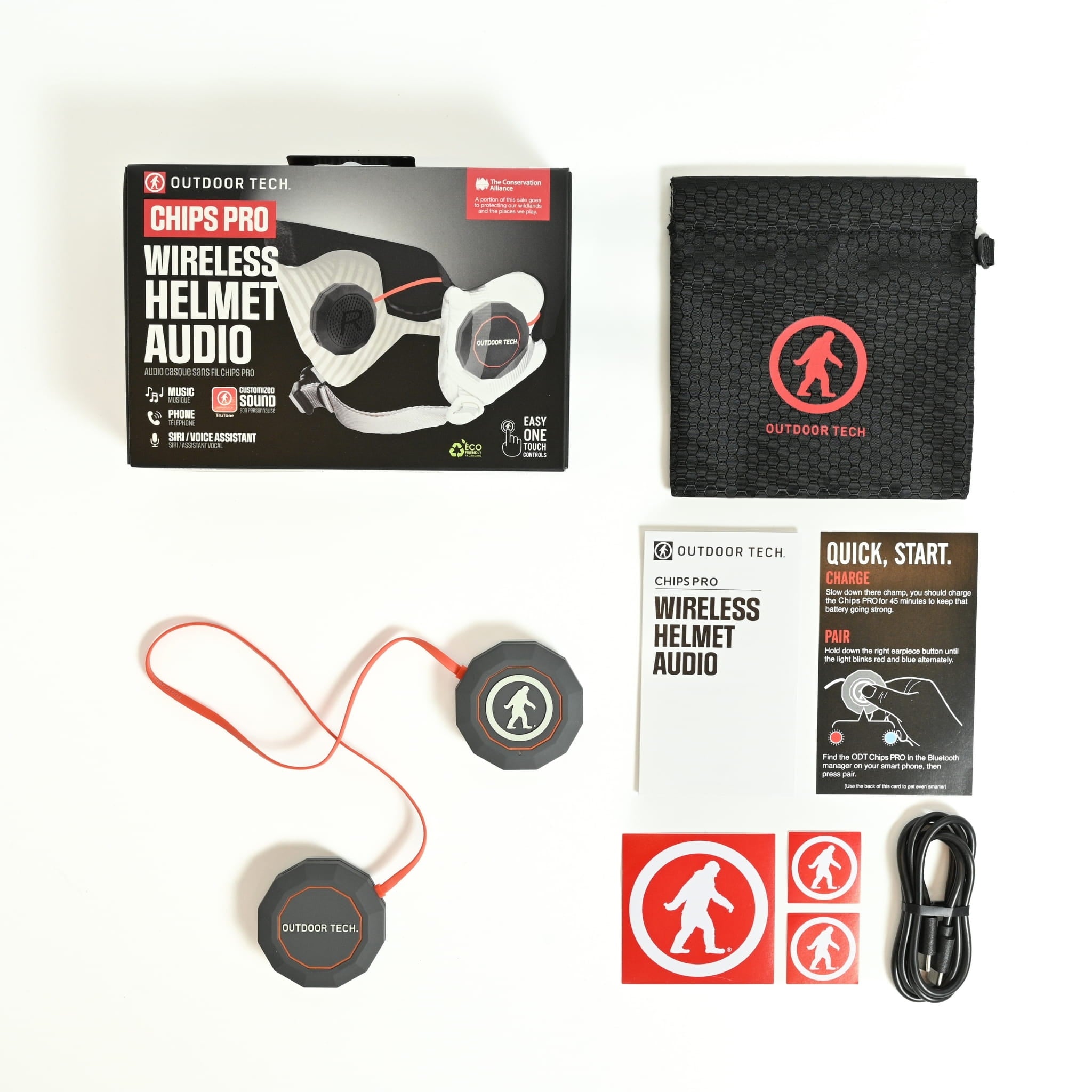 OUTDOOR TECH Chips ワイヤレスヘルメットオーディオ Chips® PRO - Bluetooth Snow Helmet Speakers for Music with Skiing