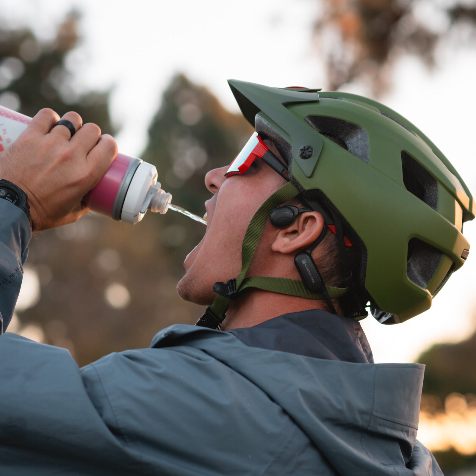 Bike Helmet Bone Conduction Headphones Cycling Hawk Bone